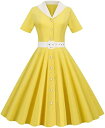 【20%OFFクーポン〜】ワンピース レディース 半袖 50年代 60年代 レトロワンピース きれいめ チェック柄 膝丈 パーティードレス 結婚式ワンピース 大...