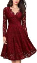 【20%OFFクーポン〜】レディース ワンピース ドレス パーティードレス レースワンピース フォーマルワンピース イブニングドレス 宴会ドレス Vネック ファ...