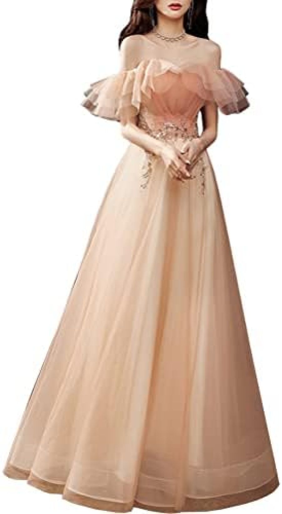 【20%OFFクーポン〜】レディース パーティー ドレス ロングドレス イブニングドレス ワンピース チュールワンピース 演奏会ドレス 披露宴ドレス エレガント オフショルダー スリム 着痩せ フォーマル パーティー 演奏会
