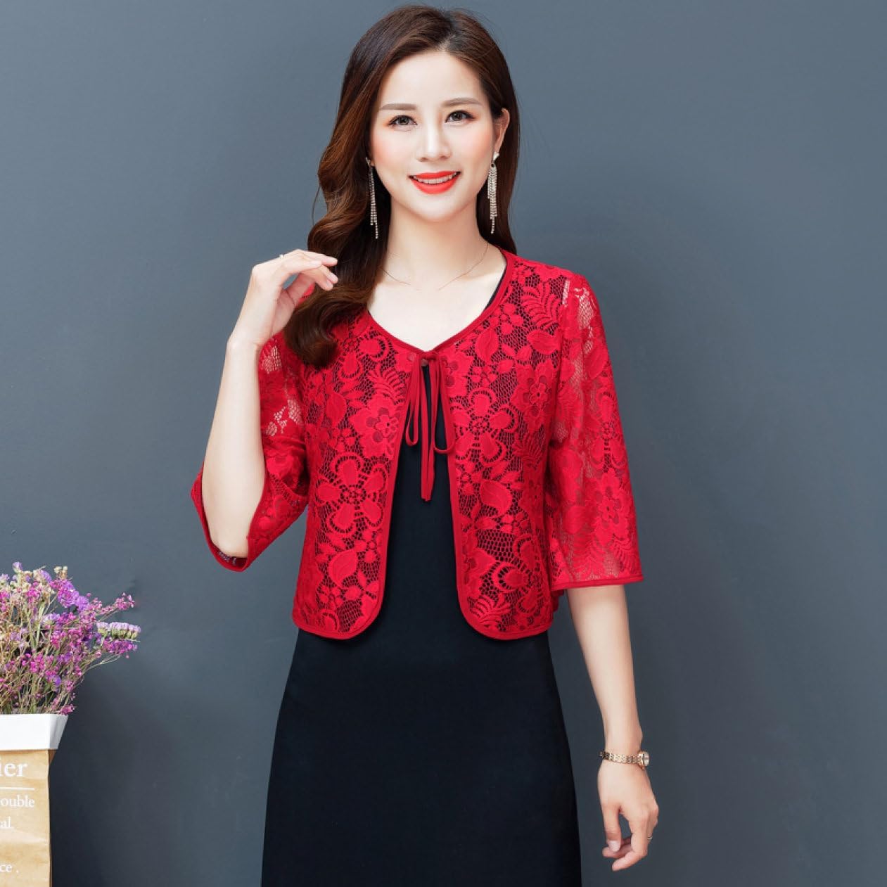 レース ボレロ 羽織 ショール カーディガン レディース パーティードレス 結婚式 ワンピース 体型カバー お呼ばれ 春 夏 秋冬 ドレス パーティー フォーマル シースルー エレガント 二次会