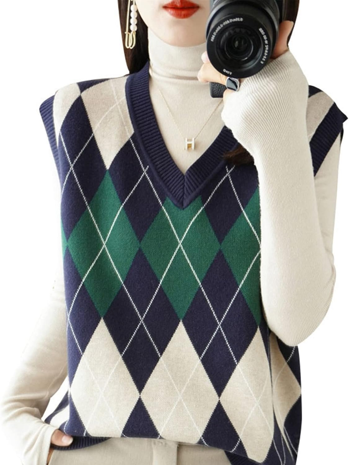 ニット ベスト レディース セーター Vネック ノースリーブ 快適 伸縮性良い 保温 防寒 通気性 春 秋 冬 チョッキ カジュアル 着痩せ ゆったり 大きいサ...