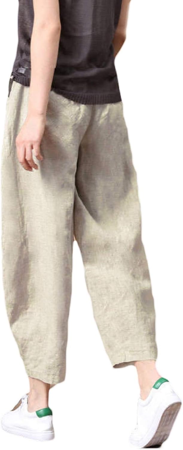 春夏 パンツ ロング丈 サルエルパンツ レディース ファッション ボトムス ズボン 綿麻 風 ロングパンツ..
