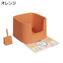 【全店10%OFFクーポン】猫トイレ　大型猫　ワイドサイズ　オープンタイプ　猫用トイレ本体　深め　大きい　マット付き　砂飛び散り防止　猫用トイレボックス　広々サイズ　耐久性　掃除簡単　砂落としマット付き　スコップ付き　キャットトイレセット　オレンジ