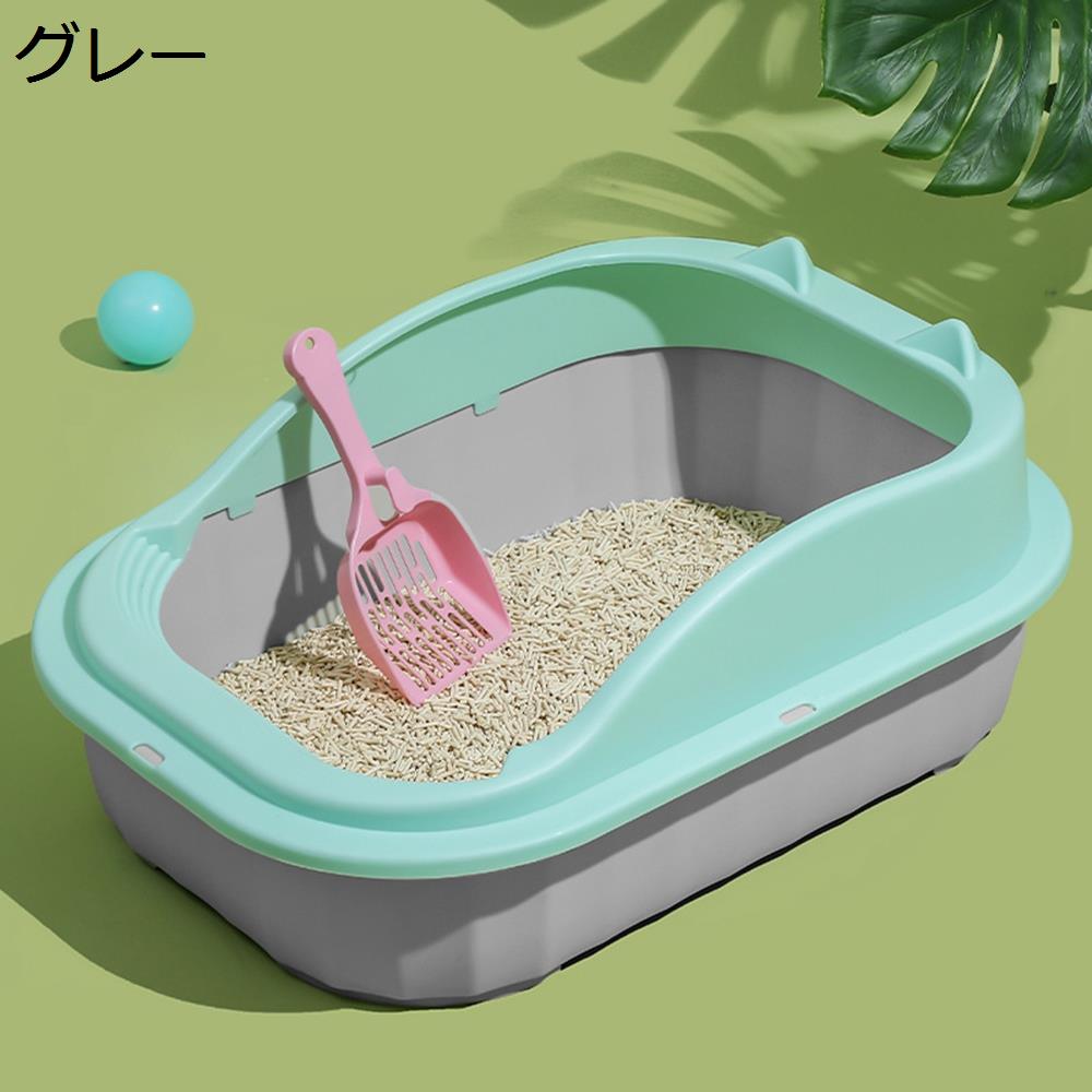 【20%OFFクーポン】猫用トイレ本体　オープンタイプ　猫トイレ　大型　スコップ付き　小型　おしゃれ　..