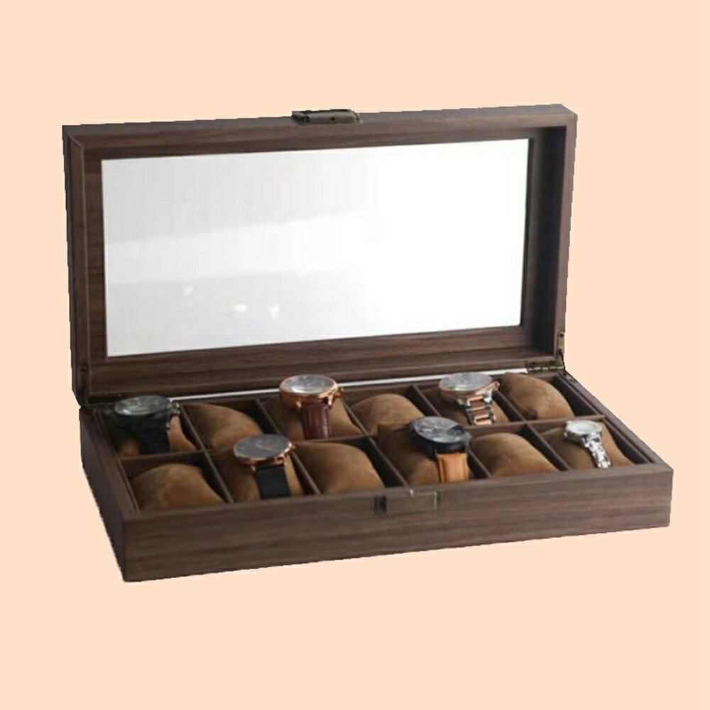 【20%OFFクーポン〜】腕時計収納ケース　木製　コレクションケース　時計保管ボックス　ディスプレイケース　ウォッチボックス　プレゼント　10本用　小物入れ　ジュエリーボックス　男女兼用　6本