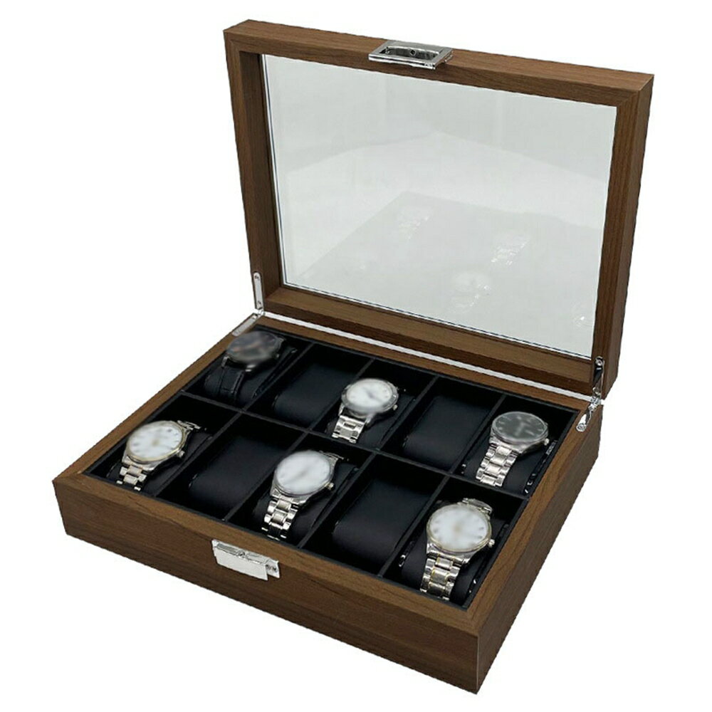 【20%OFFクーポン〜】腕時計収納ケース　高級　PUレザー　コレクションケース　木製　ディスプレイケース　ウォッチボックス　おしゃれ　高級感　ギフト　母の日　父の日　エレガント　ジュエリー収納　アクセサリーケース　10本　レッド