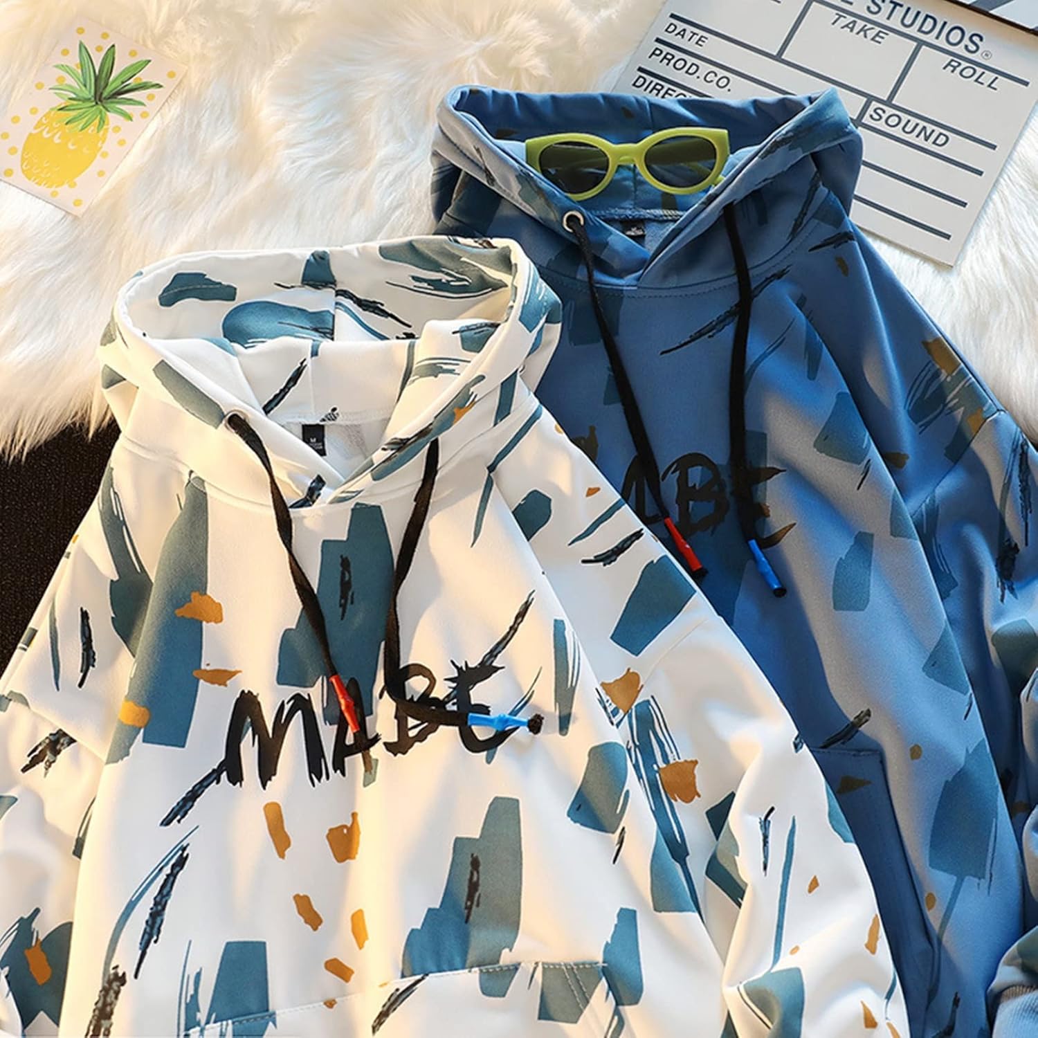 パーカー トレーナー メンズ レディース ペアルック フード付き 総柄 プリント 春秋 原宿風 ゆったり 長袖 カジュアル ハンサム 丈長め 体型パカー トップス プルオーバー ソフト 流行し 通気性