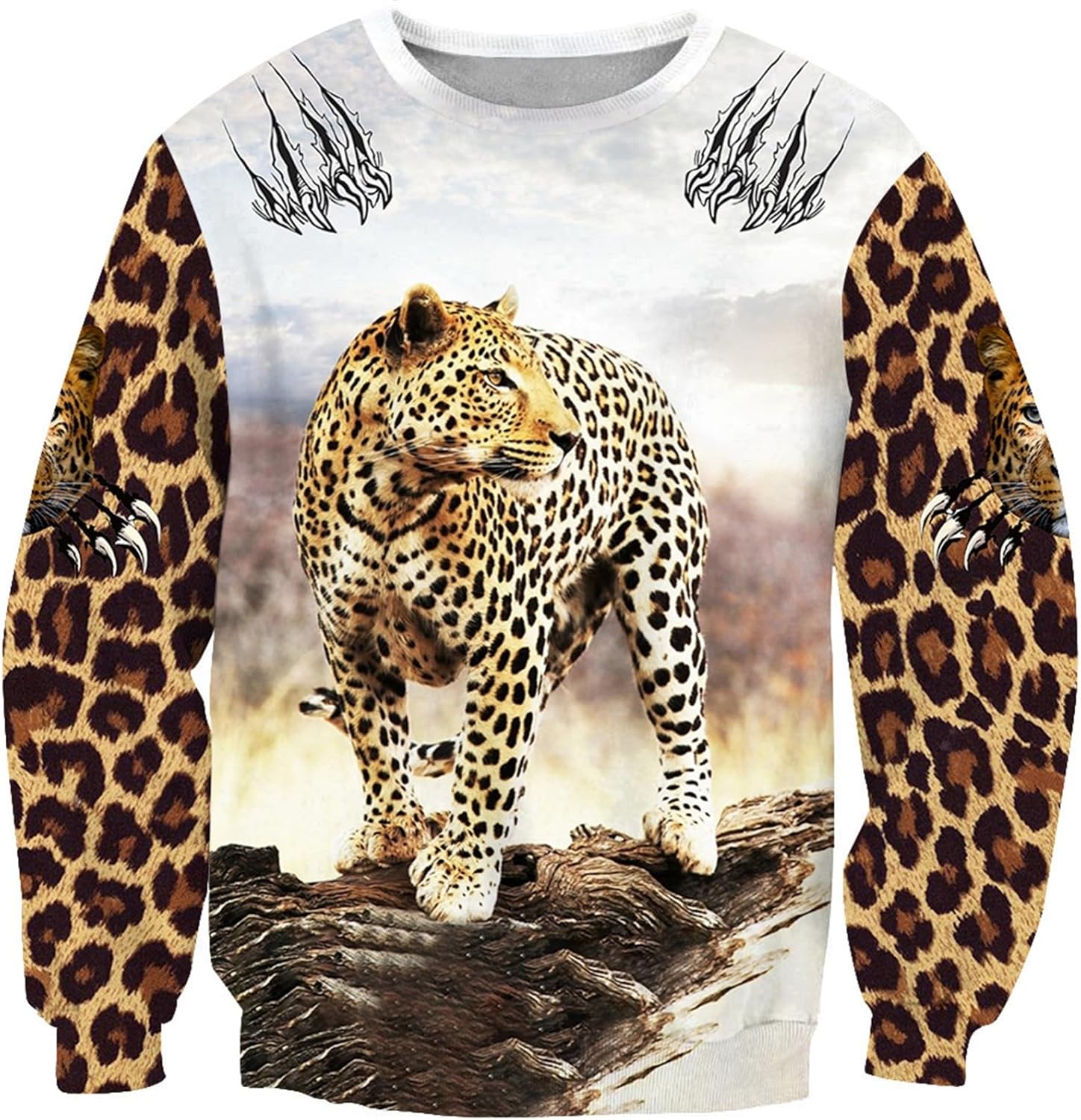 アニマル柄 フルオーバー トラ柄 ヒョウ柄 へび柄 長袖 ライオン柄 トレーナー メンズ レディース パーカー スウェット 動物柄 クルーネック ロンt 春秋 ...