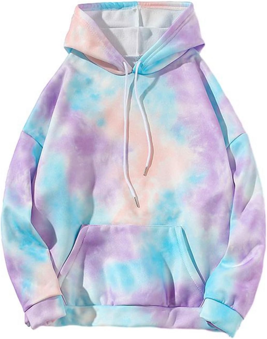 パーカーメンズ レディース フード付き 長袖 フルオーバー プリント 大きいサイズ タイダイ染め 秋服 冬服 ポケット付き 絞り染め カラフル 調整ひも付き フ...