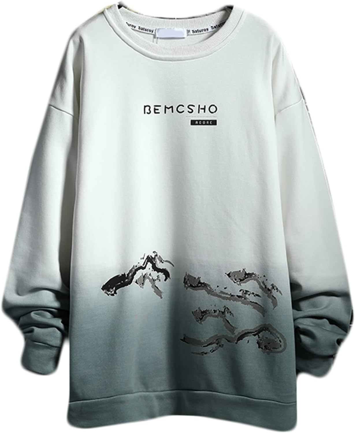 男性 長袖シャツ パーカー タイダイ染め チャイナ風 梅の花柄 プルオーバー ビッグシルエット ファッシ..