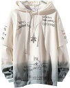 フェイクレイヤード パーカーメンズ 4xl グラデーション 英字 レディース フード付き 長袖 大きいサイズ 春秋冬 ゆったり お洒落 お肌に優しい カジュアル...