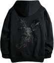 パーカー トレーナー 男性用 レディース 刺繍 羽柄 クール 丈長め フード付き ファッション 通気性 長袖 カジュアル オーバーサイズ 体型パカー トップス ...