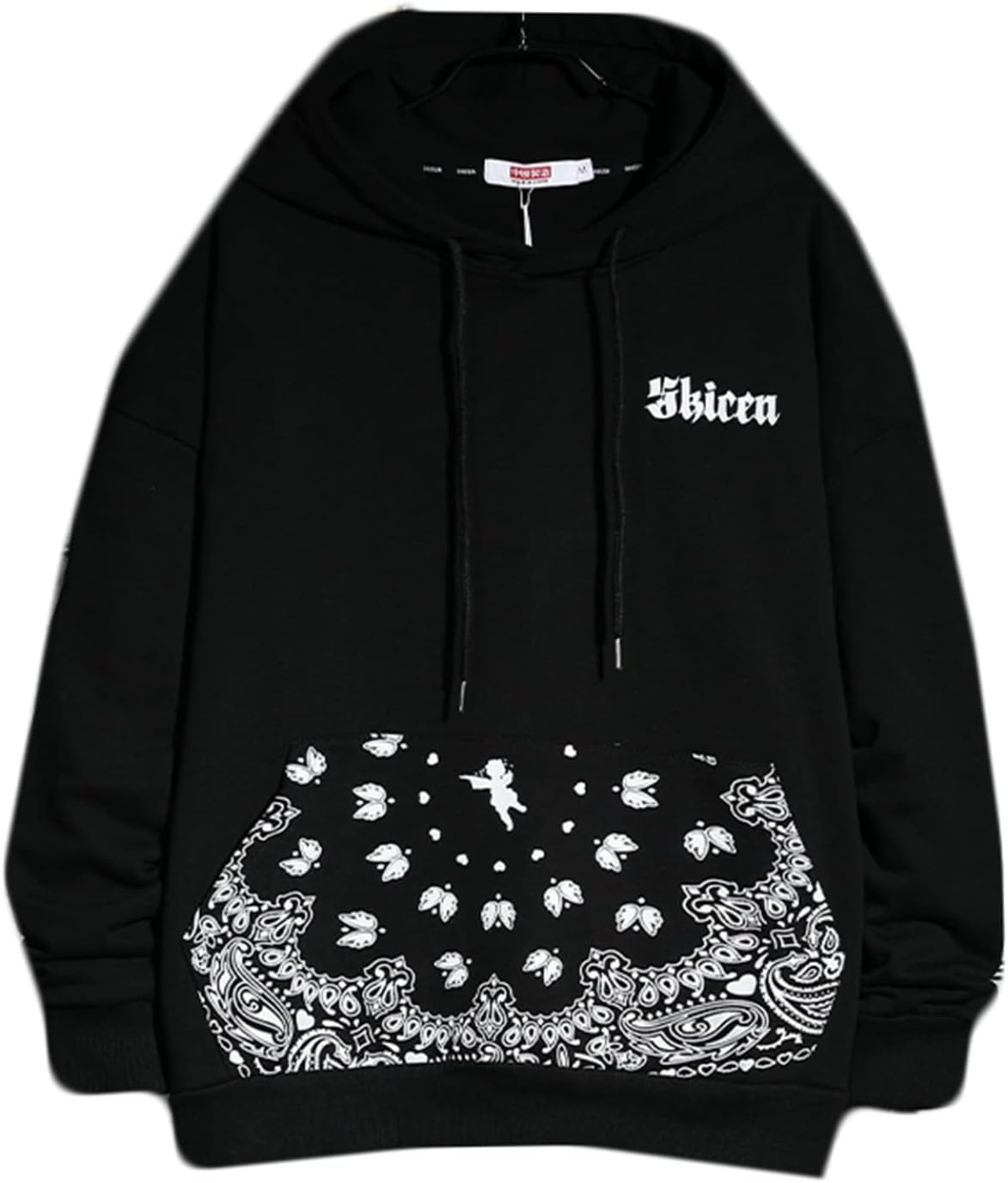 プルオーバー 男性 長袖 パーカー プリント カシューナッツ柄 フード付き ソフト カッコイイ オシャレ ..