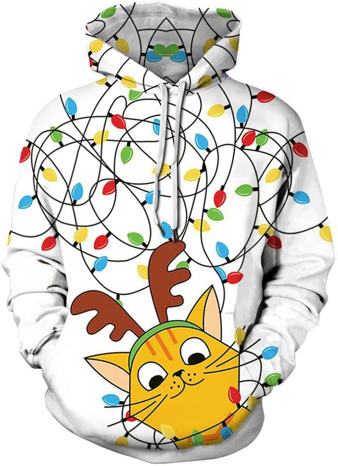 パーカー サンタ柄 馴鹿 男女兼用 長袖 3dプリント プルオーバー スウェット フード付き 秋冬 大きいサイズ クリスマス 快適 プルパーカー 可愛い スウェ...