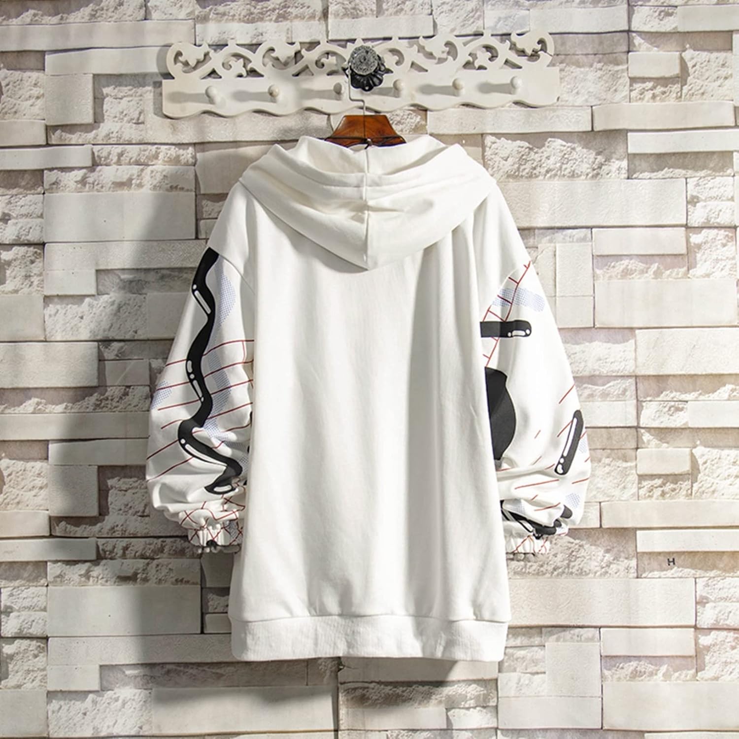 パーカー トレーナー メンズ 長袖 落書き フード付き プリント 個性的 カジュアル ハンサム 丈長め ビッグシルエット 体型パカー 秋服 プルオーバー 肌触りがいい カッコイイ オシャレ 通気性 伸