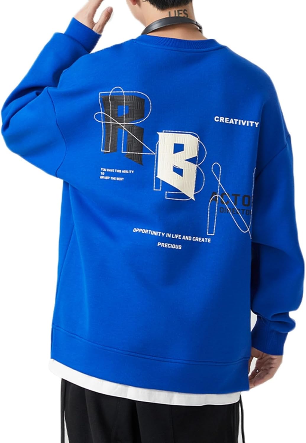 フルオーバー レイヤード m-4xl 長袖 トレーナー メンズ パーカー スウェット 大きいサイズ クルーネック 春 秋 耐久 柔らかい肌触り 薄手 カッコイイ...