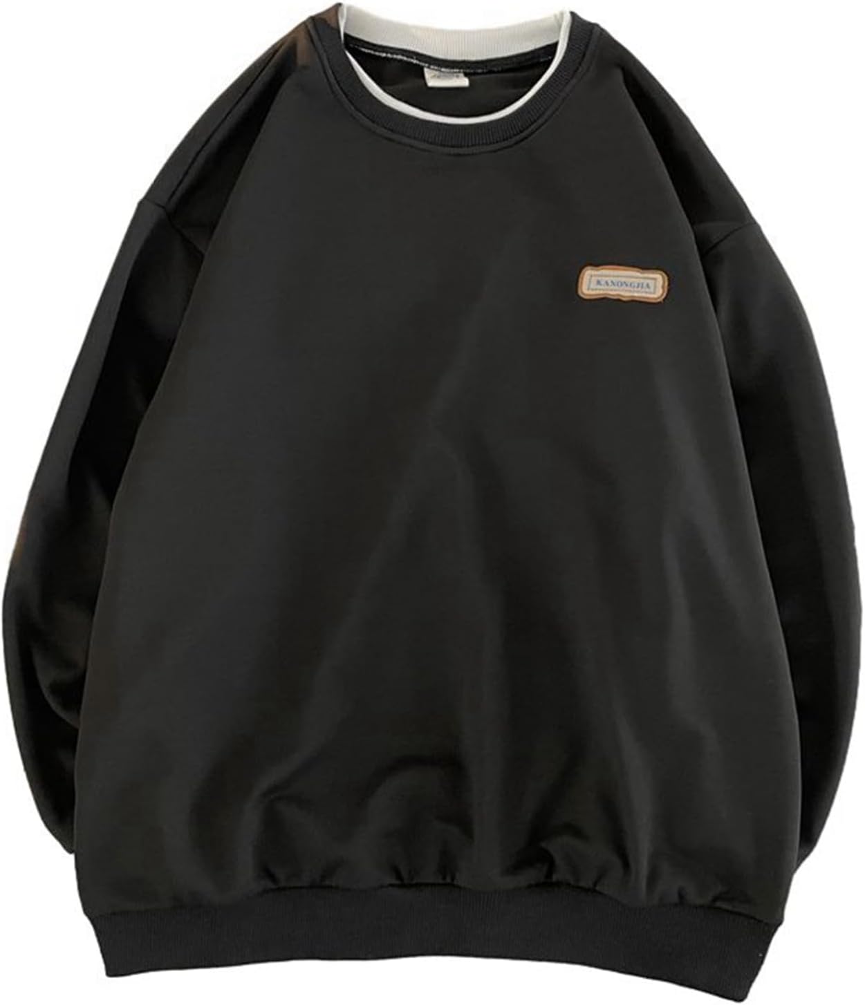 長袖 8xl 丸襟 メンズ パーカー 無地 フルオーバー ビッグサイズ 大きいサイズ トレーナー 秋 冬 フェイクレイヤード 快適 透気 軽量 きれいめ 簡約 ...