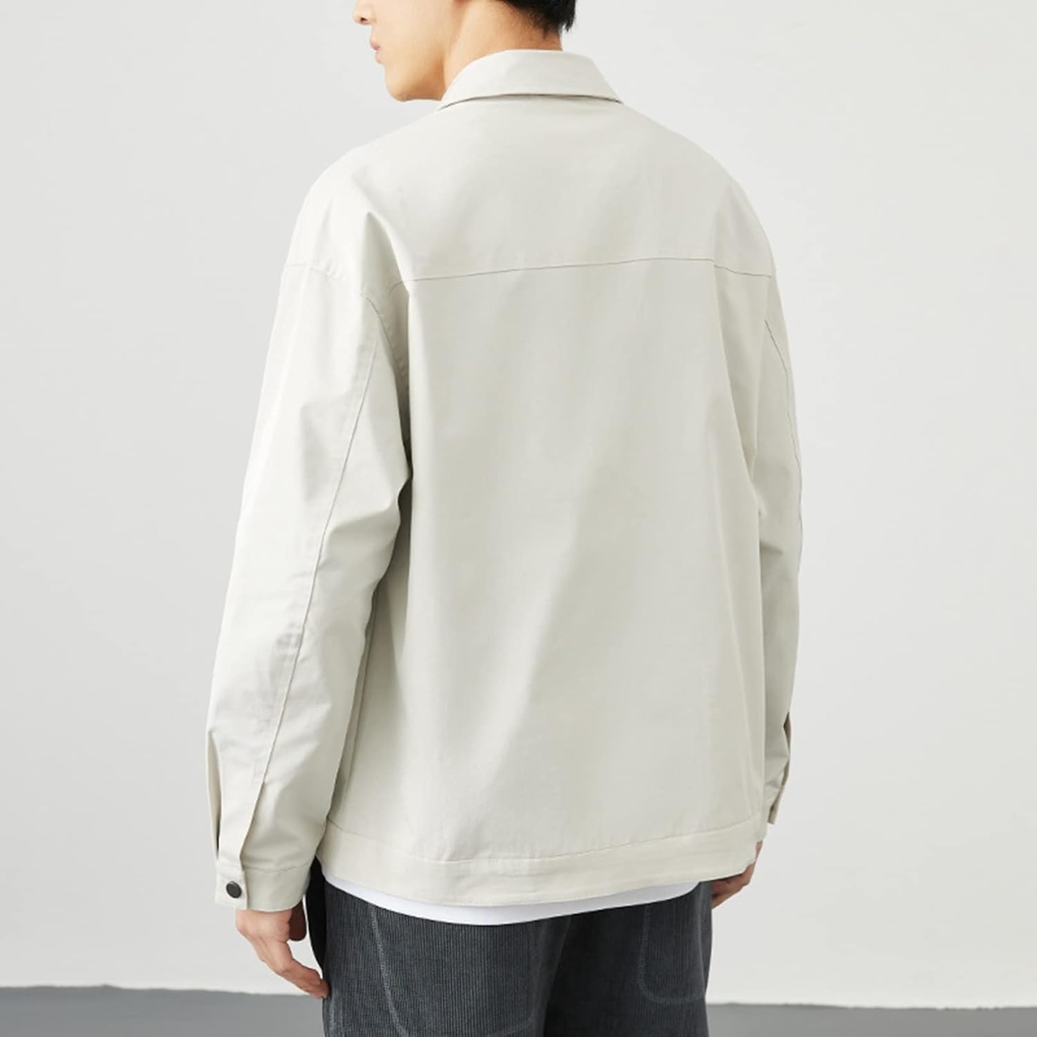 ジャケット メンズ 折り襟 ポケット バイカラー 春秋 アウター 男性用 カジュアル ジャンパー コーチジャケット 長袖 薄手 防風 保温性 大きいサイズ パッチワーク オシャレ タウンユース