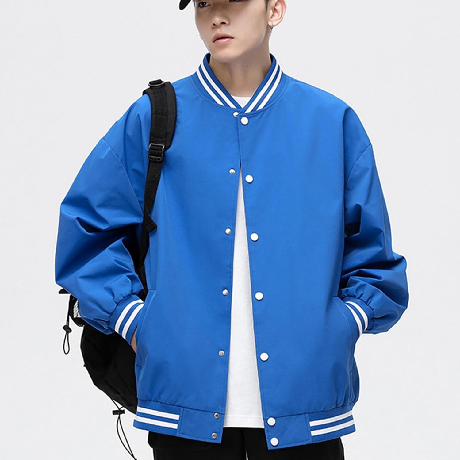 ジャケット メンズ スタジアムジャンパー 春秋 おしゃれ アウター カジュアル スタジャン スポーツ ストリート ファッション ゆったり シンプル 無地 ワークウエア 薄手 防風 大きいサイズ