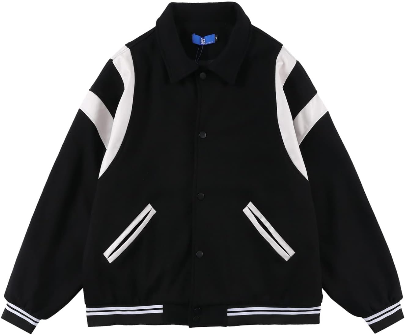 ジャケット メンズ お洒落 スタジャン パッチワーク 折り襟 カジュアル 男女兼用 スタジアムジャンパー ビックシルエット 長袖 春秋冬 ブルゾン 防寒 防風 ジャンパー アウター 大きいサイズ 日常