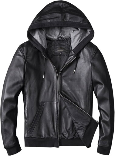 本革ジャケット ラム革 メンズ フード付き レザージャケット カジュアル 無地 ジップアップパーカー 薄手 防風 ジャンパー レザーコート お洒落 スリム ショート丈 革ジャン スタジャン バイク