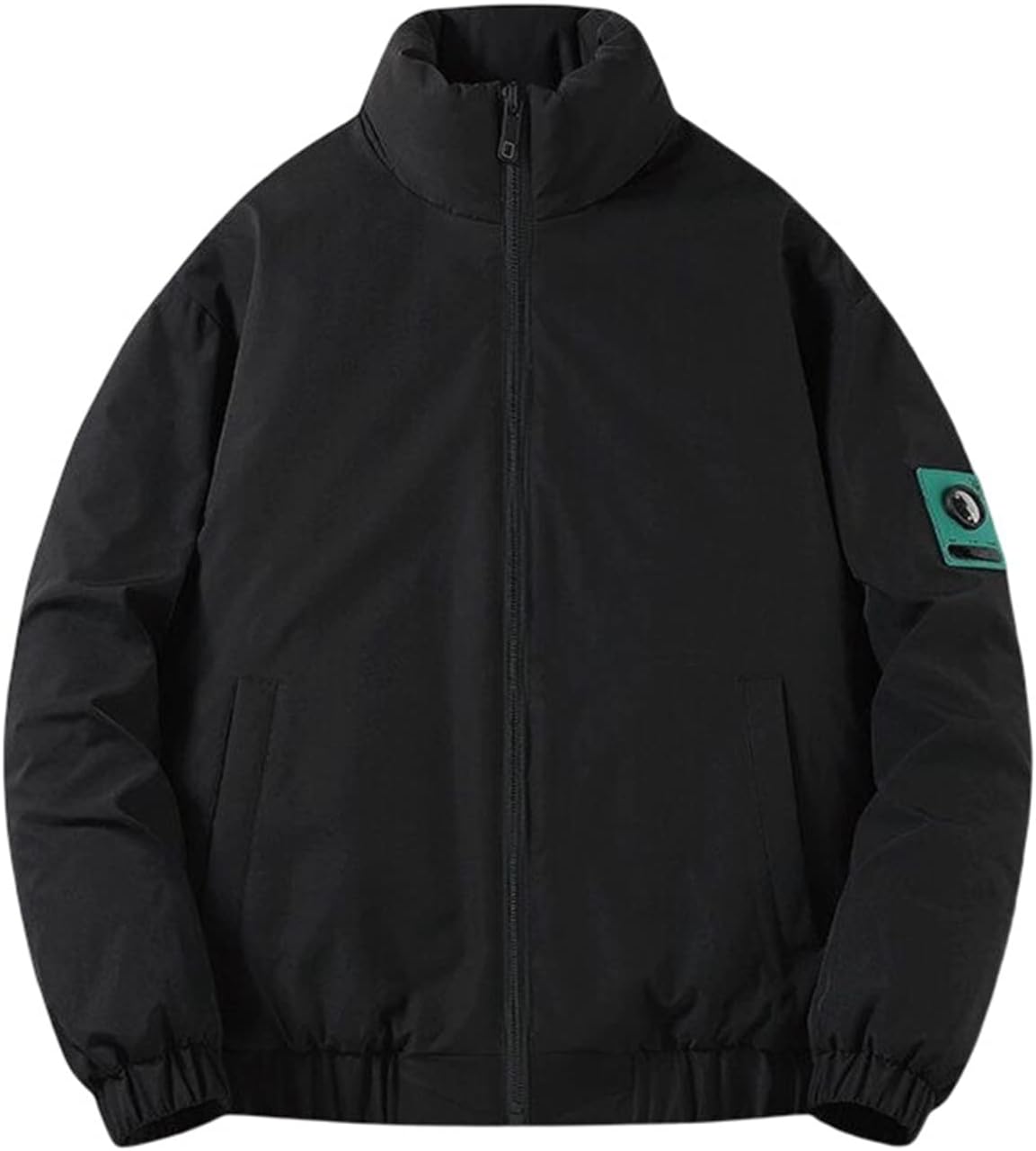 メンズ 中綿ジャケット 厚手 シンプル 無地 立ち襟 ジャンバー 綿入れ ブルゾン カジュアル アウトドア 秋冬 アウター ショート丈 防寒着 保温性 スタジャン 普段着 通勤 通学 登山