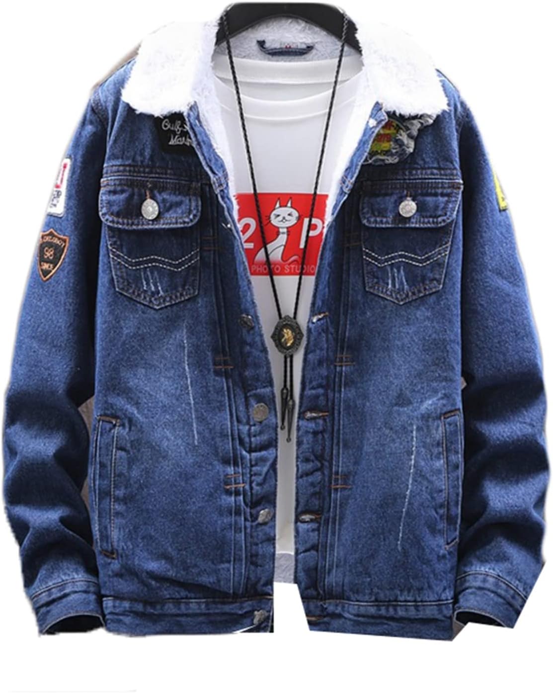 メンズ デニムジャケット 裏ボア 保温 アウター ジージャン ブルゾン ジャンパー おおきいサイズ お洒落 カジュアル ゆったり 体型カバー ファッション ウォーキング キャンプ