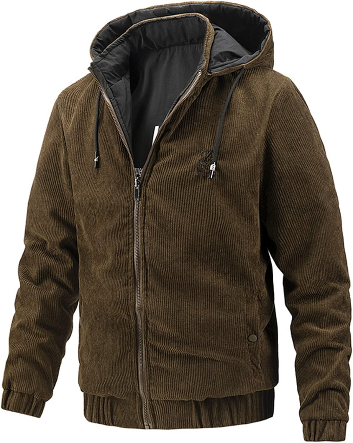 楽天Yokos中綿ジャケット メンズ コーデュロイ リバーシブル 両面着ジャケット 冬 フード着脱可 アウター 薄綿入れ 立襟 秋冬 保温 防寒 普段着 アウトドア 釣り ウオーキング 中綿ブルゾン シンプル