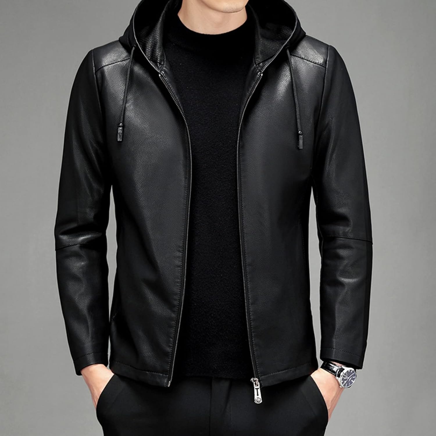 ラム革ジャケット メンズ レザージャケット 裏起毛 本革ジャケット アウター ライダースジャケット 革ジャン カジュアル 秋冬 フード付き 防風防寒 大きいサイズ 細身 フィット バイクジャケット