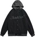 ジャケット メンズ スタジャン 春秋冬 フード付 スタジアムジャンパー 防寒 防風 カジュアル バイカラー パッチワーク ジャンパー ブルゾン 釣り 登山 ウオーキング 薄手 おおきいサイズ ゆったり