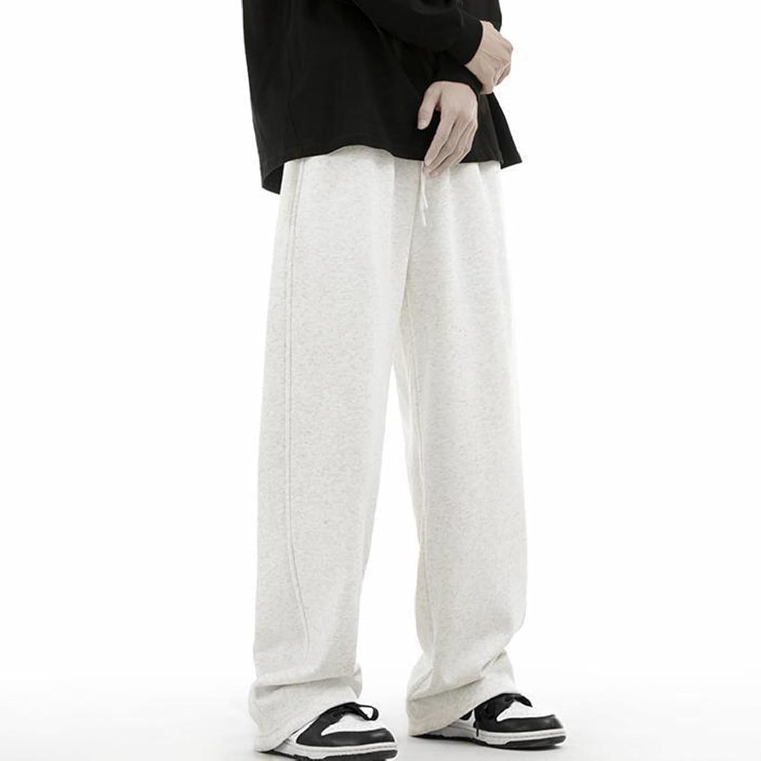 イージーパンツ メンズ ロングパンツ ワイドパンツ ルーズ ウエストゴム付き カジュアル 純色 チノパン ボトムズ 春夏秋着 履き心地 軽い 丈夫で長持ち ランニング スポーツ 外出 着回し力穿搭