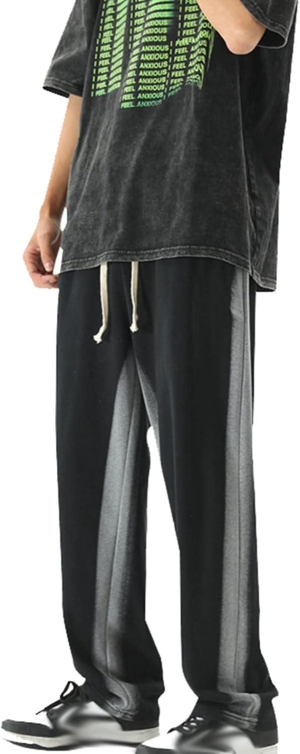 スウェットパンツ ストレート メンズ ワイドパンツ ジャージボトム パッチワーク トラックパンツ ハイストリート ルーズ ワイドパンツ ゆったり 秋 冬 ロングパンツ 男女兼用 ユニセックス ヒップホ