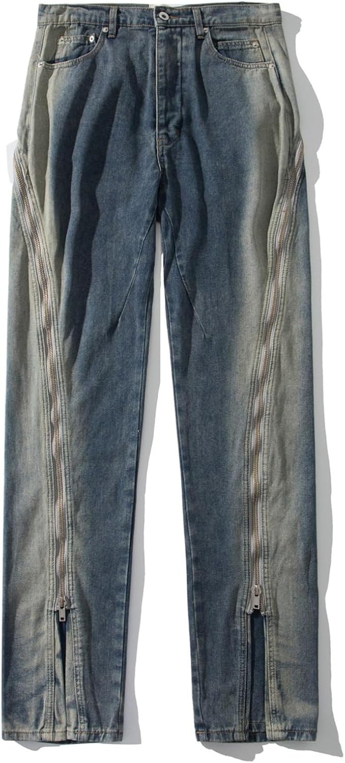 デニムパンツ メンズ ワイドパンツ 個性的 ラッパズボン フレア オーバーサイズ カジュアル 無地 ロング丈 ボトムズ 春 夏 秋 オシャレ 軽量 耐摩耗 日常着 ストリート 着回し力 よい肌触り