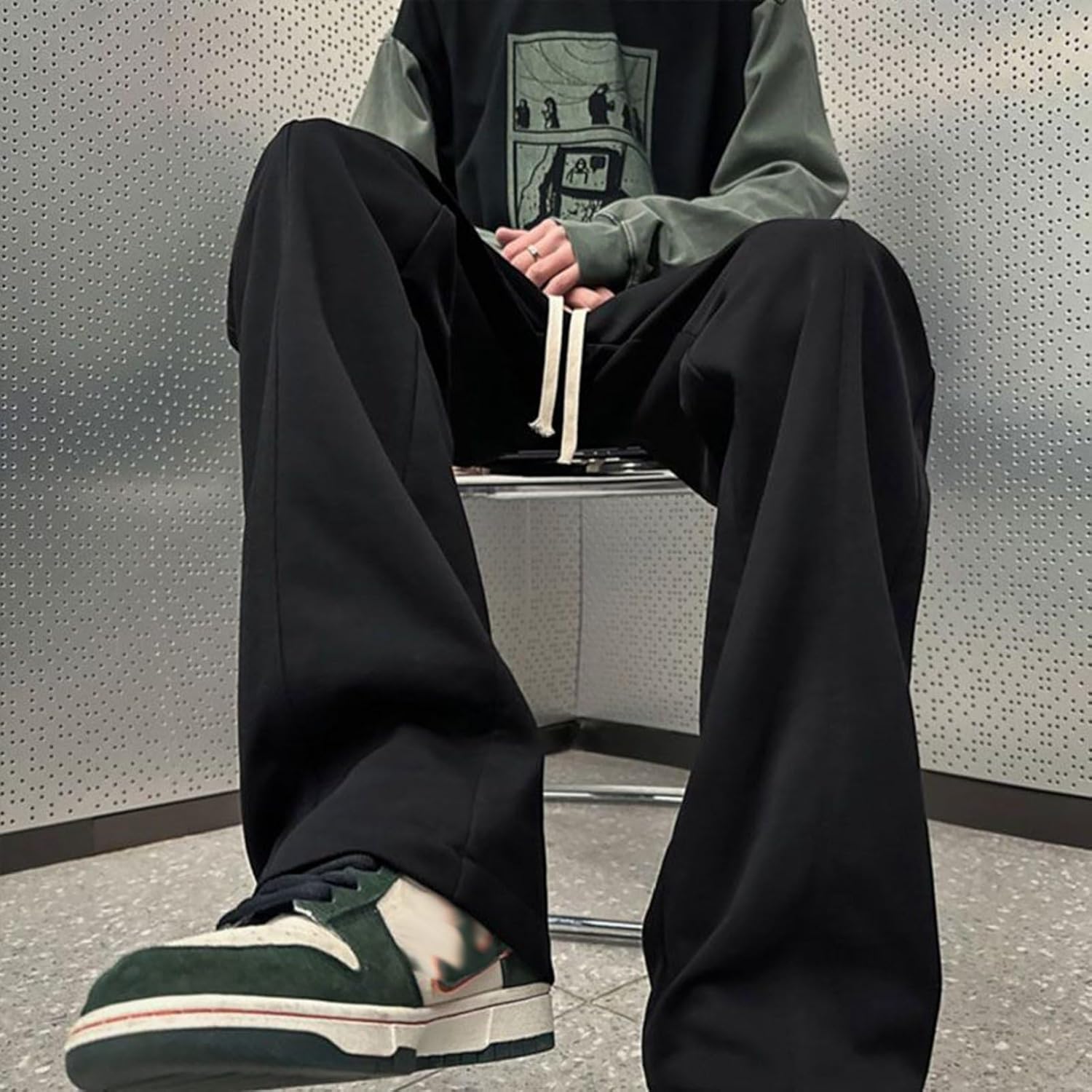 スウェットパンツ メンズ アクティブパンツ ワイドパンツ ストレート チノパン ウエストゴム調整でき ロング イージーズボン シンプル 春夏秋 軽い 着心地 ランニング スポーツ カジュアル