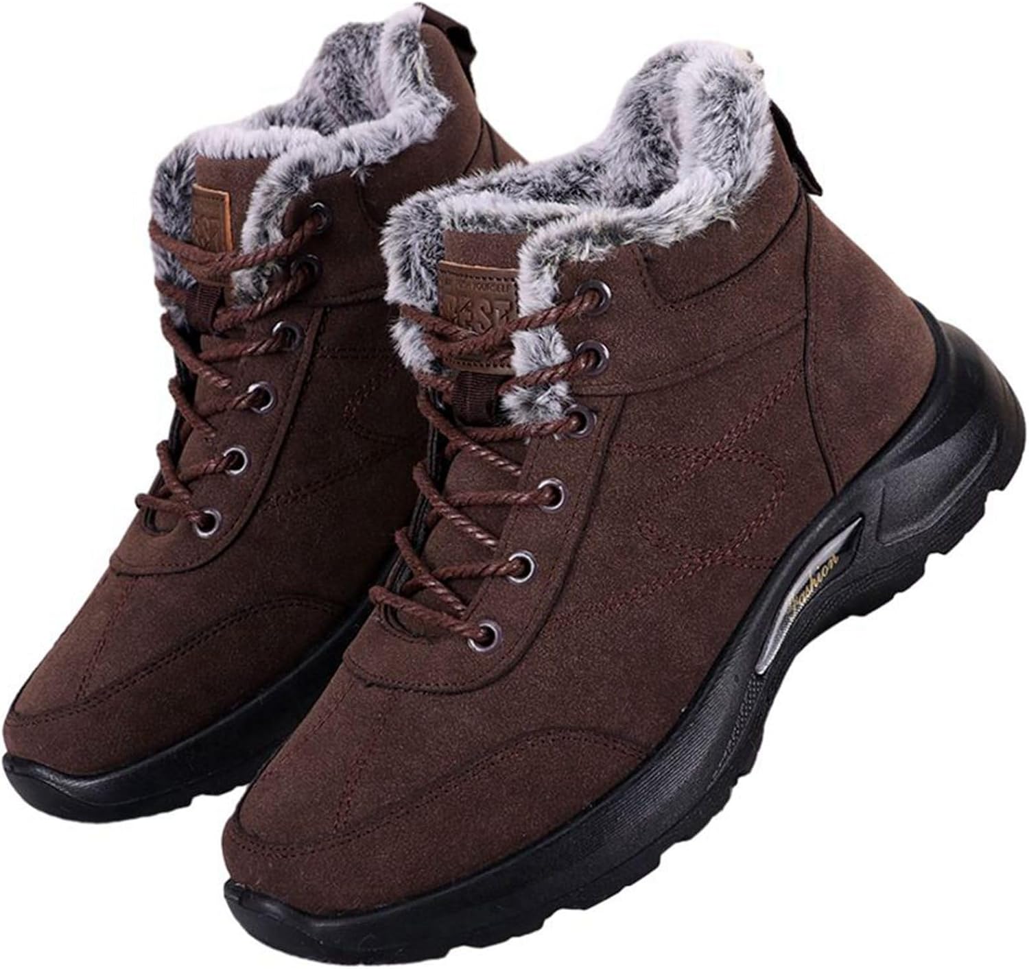 冬用 スノーブーツ トレッキングシューズ メンズ 中ボア 登山靴 綿靴 ショート丈 雪対策 ミドルカット ..