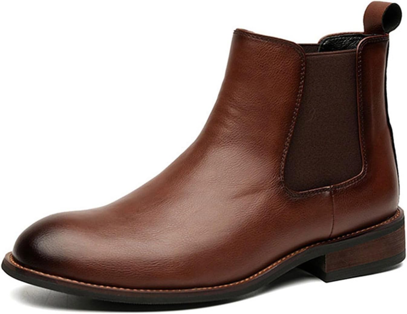サイドゴア メンズ ショートブーツ レザー チェルシーブーツ 秋冬 ミドルカット 短靴 暖か 保温 ラウン..