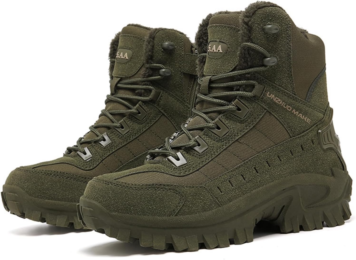 ミリタリーブーツ タクティカルブーツ メンズ 登山靴 キャンバス 冬 裏起毛 山登り 釣り ハイキング 旅行 防滑 厚底 耐摩耗性 衝突防止レザー 通気 つま先ガード アウトドア 歩きやすい 編み上げ