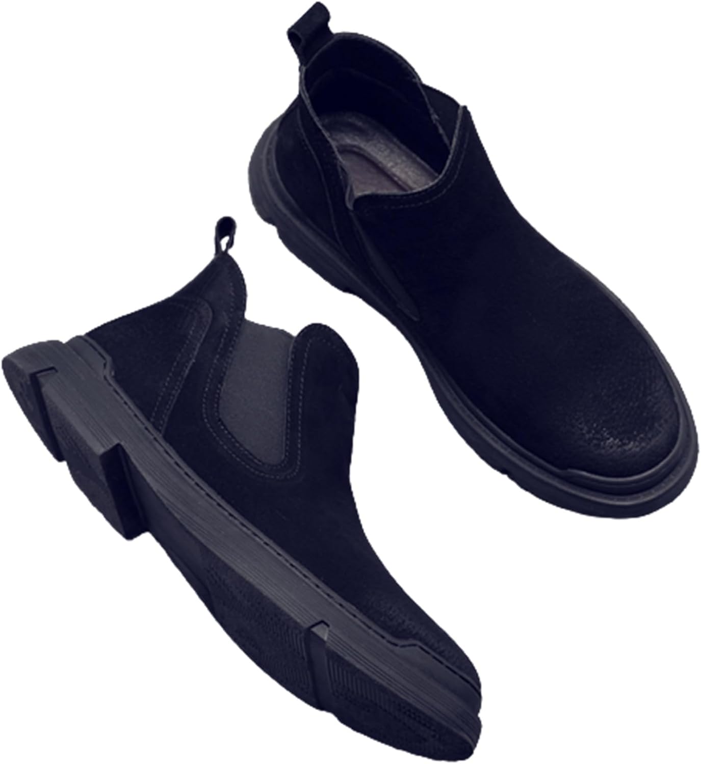 スエード メンズ チェルシーブーツ ショートブーツ ビジネスブーツ ボア付き 秋冬靴 サイドゴアブーツ ..