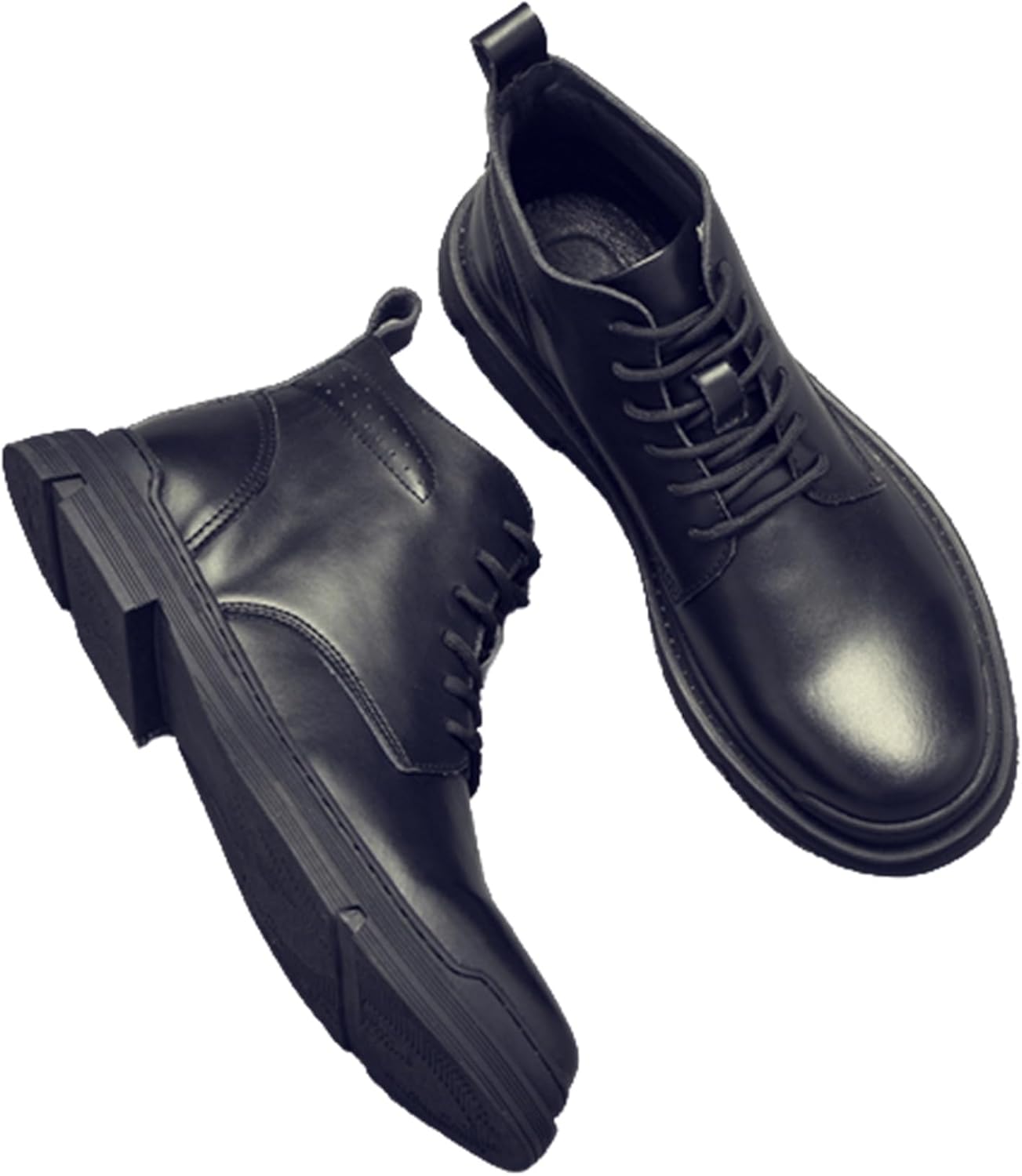 レザー バイクブーツ スウェード レースアップ ショートブーツ サイドゴア メンズ チェルシーブーツ 本..