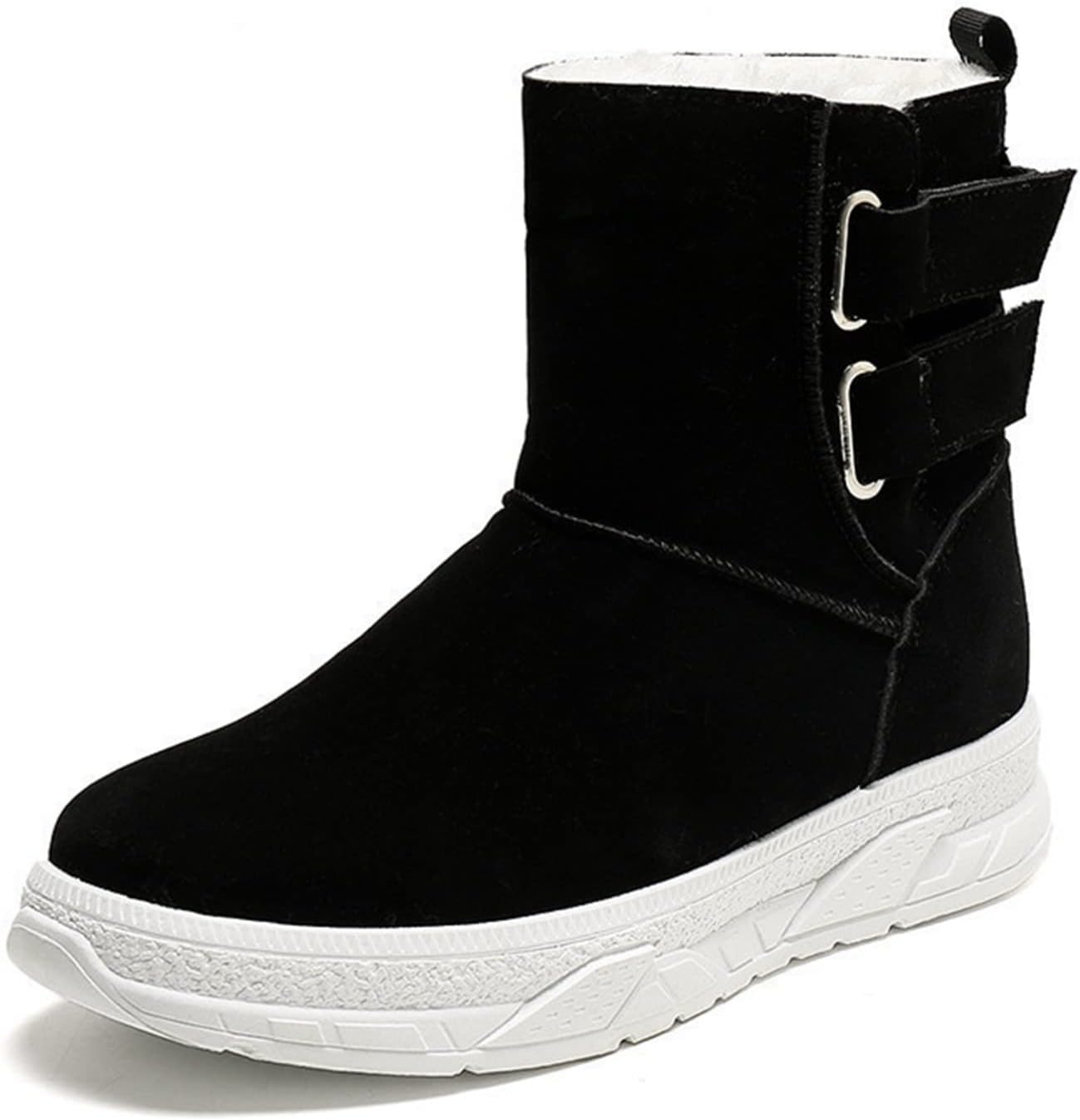 メンズ スノーブーツ ムートンブーツ ミドルカット 冬用 厚底 ダブルベルト 裏起毛 防寒対策 コンフォート 軽量 滑り止め 綿靴 幅広 スリッポン 撥水 ソフト ゆったり 雪用ブーツ ワーク ウォー