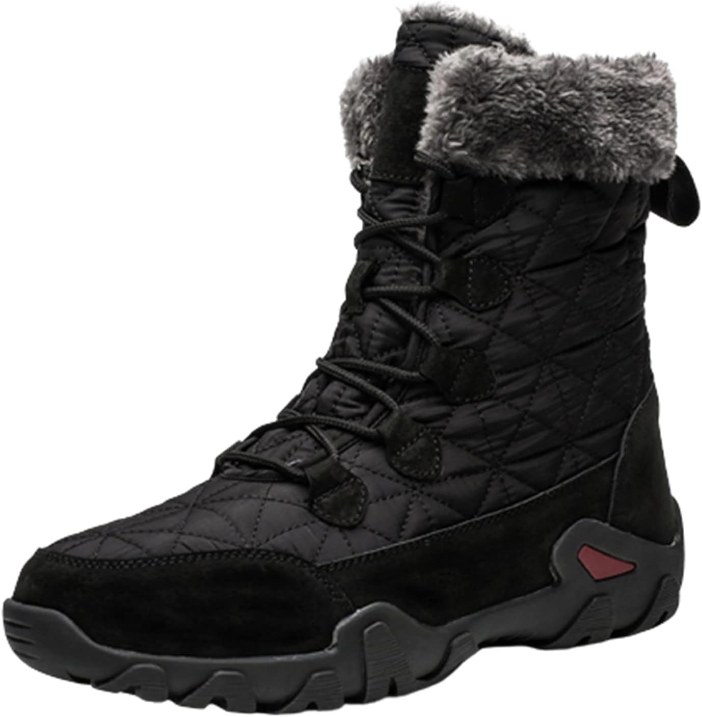 ウインターブーツ メンズ 中ボア スノーブーツ 冬用 トレッキングブーツ 男性用 ハイカット 防寒対策 ..