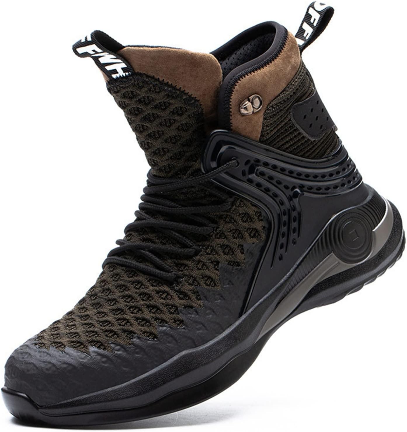 安全ブーツ 砂漠靴 軍靴 安全靴 鋼製先芯入り メッシュ 踏み抜き防止 釘指す傷防止 ハイカット ハイギャング 作業靴 メンズ 23.5-30cm 大きいサイズ 編み上げ アウトドア 山登り ブルー