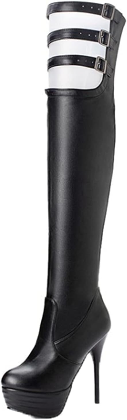 オーバーニーハイ ロングブーツ ハイヒール レディースブーツ ベルト セクシー 印象派 個性的 秋冬用 ..