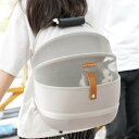 グレー ペットキャリーバック ペットリュック ペットバック 犬 猫 キャリーバッグ ペットキャリーリュック ペット用リュック 飛び出し防止リード&フック付 犬用 33*25*40 猫用 小型犬 通気性