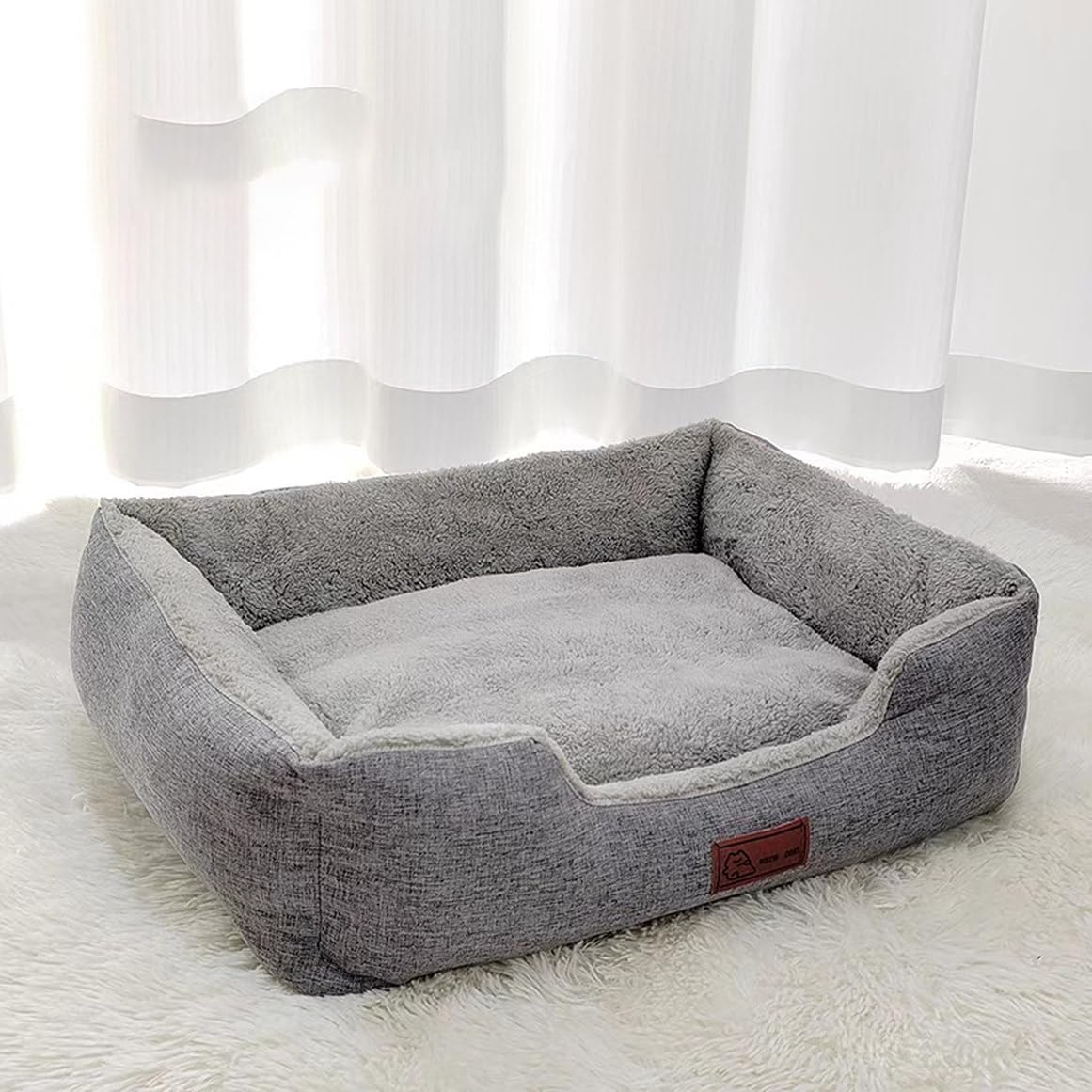 ペットベッド 犬 猫 ベッド ペット マット 冬 犬用 ネコ グレー 暖かい オシャレ 洗える 冬寒さ対策 ふわふわ かわいい 90*70cm 秋冬 おしゃれ 小型犬 中型犬 通年 クッション マット