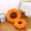 猫 ベッド 犬 ベッド ペットベッド クッション 丸型 オレンジ 小中型犬 40*40cm 猫ハウス ペット用品 四季通用 フワフワ もこもこ 暖かい 滑り止め...