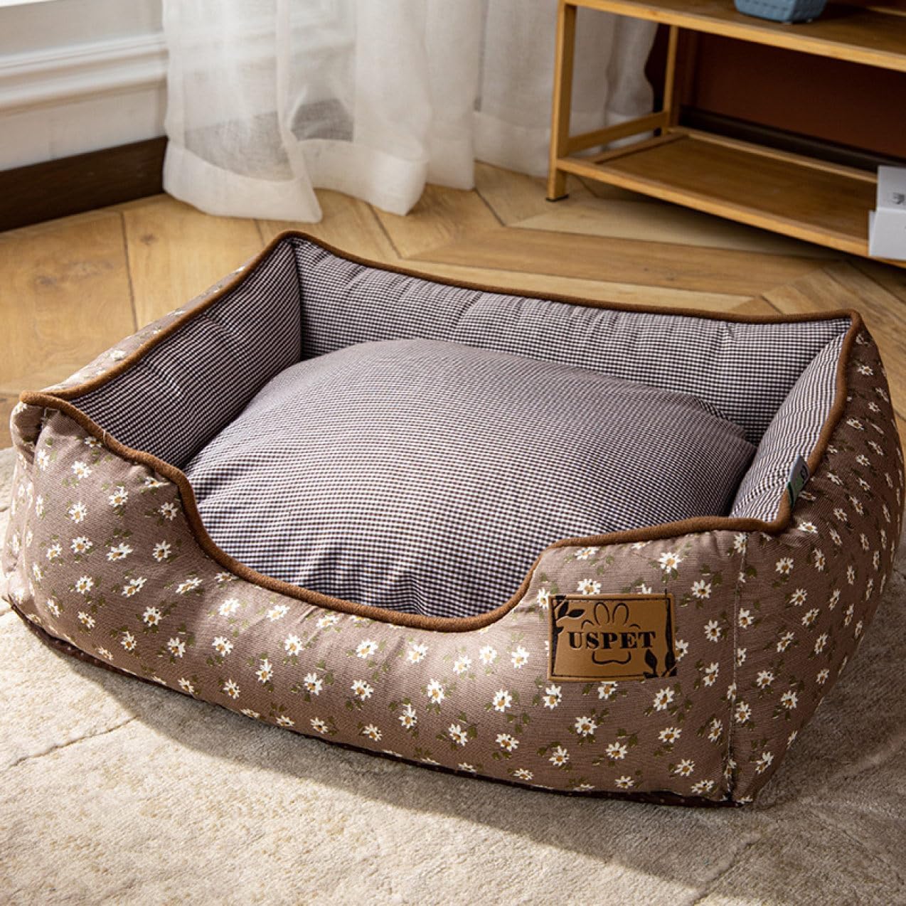 猫 ベッド ブラウン ペットベッド クッション ペットソファー 冬 夏 60*45*20 犬 マット 洗える ペット用ベッド 猫ベッド 犬ベッド ペット用品 手洗い おしゃれ 小型犬 中型犬 ペット