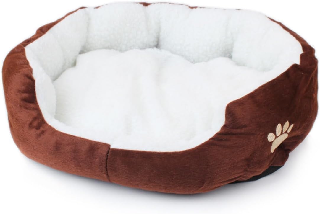 猫 ベッド 犬 ベッド 通気性よい 夏 ペットベッド コーヒー ペットクッション 夏用 ペットソファー 小型 中型犬 猫 小動物 柔らかい 寝床 ふわふわ 45*40*11 ペットマット 超小型犬用のサムネイル