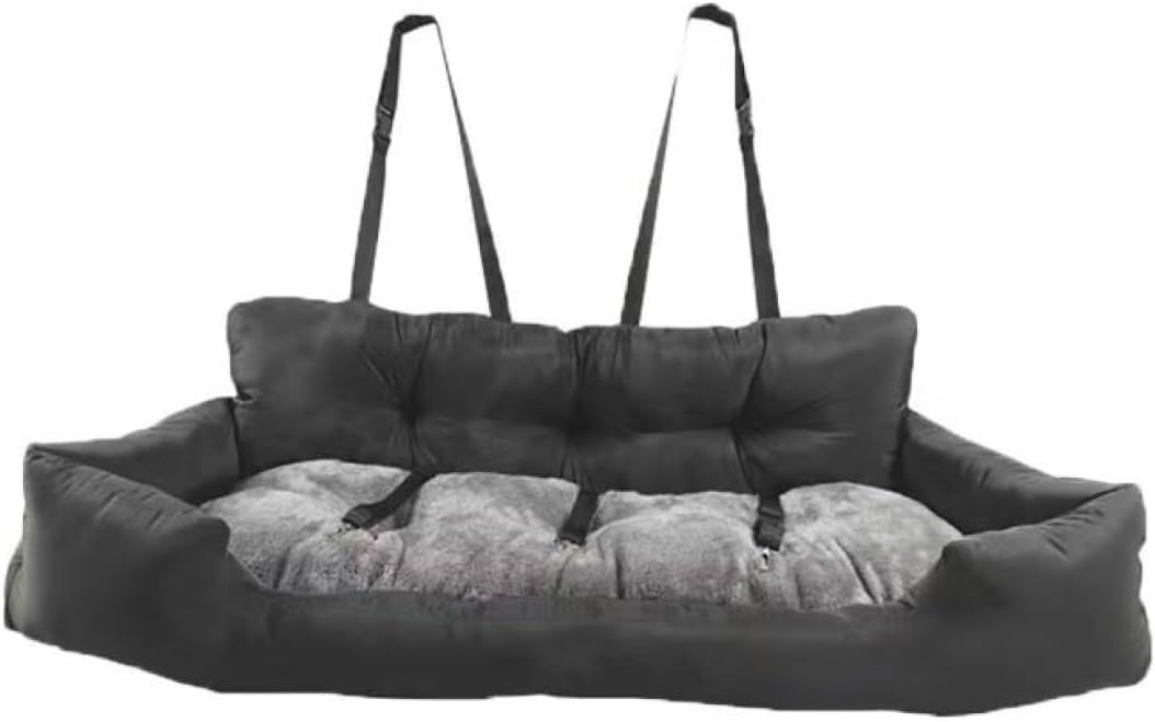 100*42*37cm ペットベッド ドライブボックス ドライブベッド 犬 車 飛び出し防止 滑り止め 通気 耐噛み ふわふわ 冬用 小型犬 中型犬 ダークグレー 猫 ペット 車用ベッド ペットクッシ