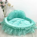 猫 ベッド 犬 ベッド 犬用ベッド ペットベッド グリーン クッション ネコ 猫用 ケージ用 洗える 丸型 大型犬用 マット 中型犬 小型犬 S うさぎ 冬 滑...